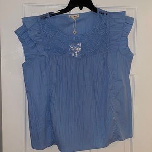 NWT Blue Lace Top XL
